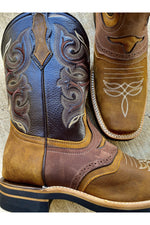 Load image into Gallery viewer, Cactus Country Men’s Two-Tone Brown Boots
