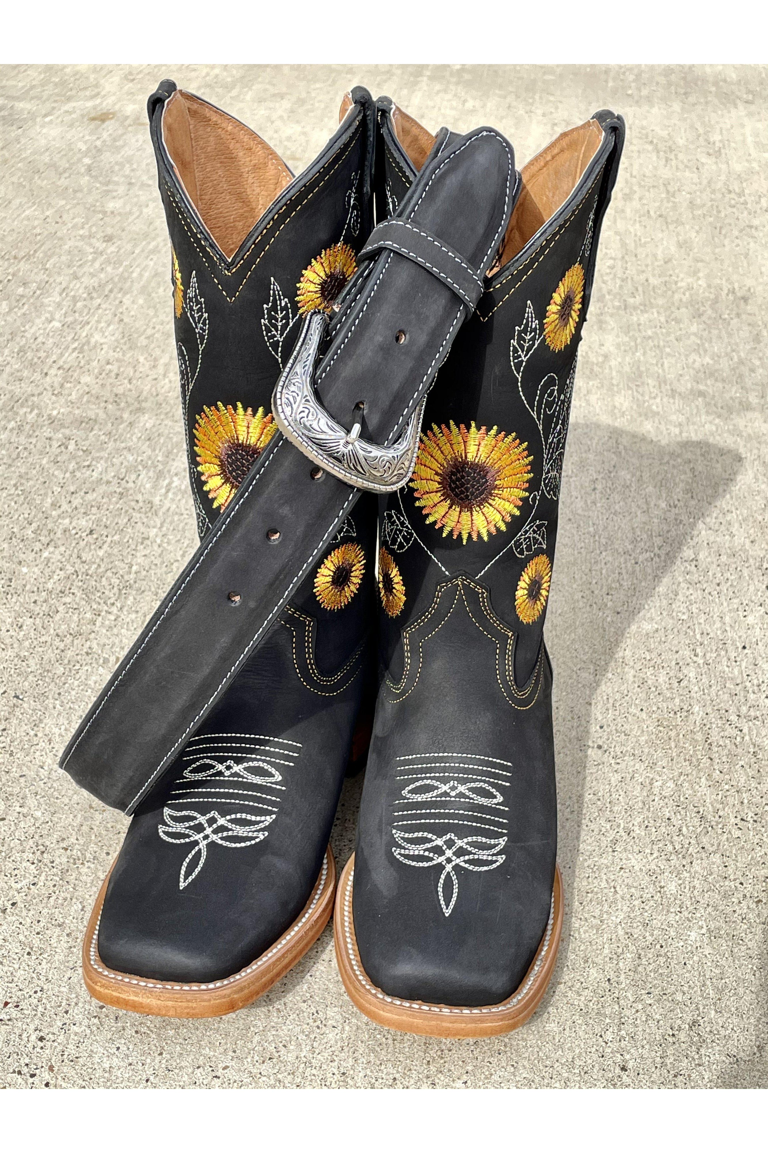 Cactus Country Black Sunflower Belt